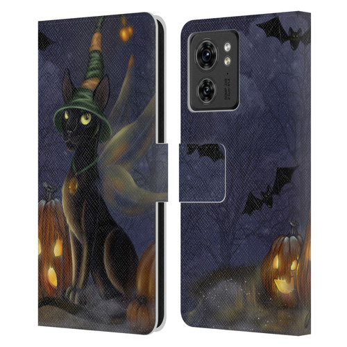 Ash Evans Black Cats The Witching Time Leather Book Wallet Case Cover For Motorola Moto Edge 40