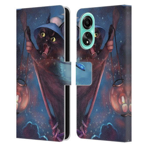 Ash Evans Black Cats 2 Magical Leather Book Wallet Case Cover For OPPO A78 4G