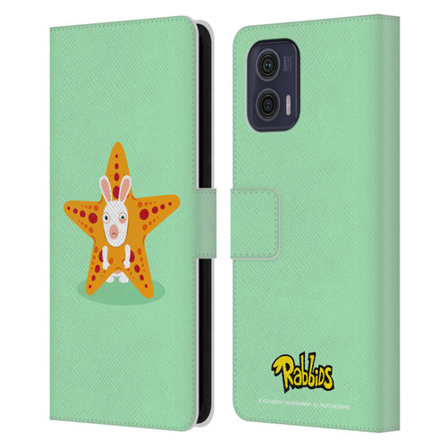 Rabbids Costumes Starfish Leather Book Wallet Case Cover For Motorola Moto G73 5G