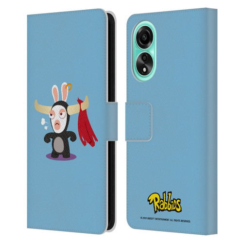 Rabbids Costumes Bull Leather Book Wallet Case Cover For OPPO A78 5G