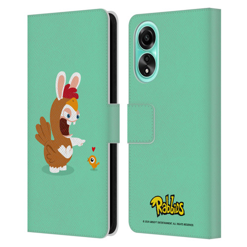 Rabbids Costumes Chicken Leather Book Wallet Case Cover For OPPO A78 5G