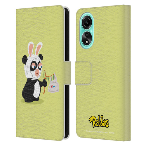 Rabbids Costumes Panda Leather Book Wallet Case Cover For OPPO A78 5G