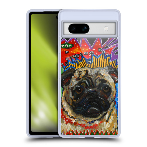 Mad Dog Art Gallery Dogs Pug Soft Gel Case for Google Pixel 7a