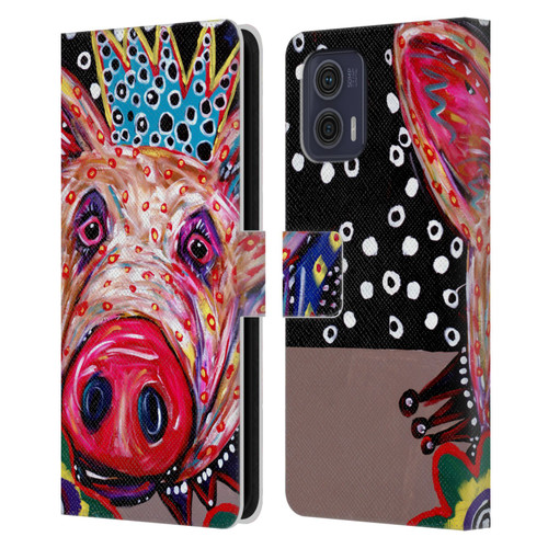 Mad Dog Art Gallery Animals Missy Pig Leather Book Wallet Case Cover For Motorola Moto G73 5G