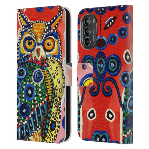 Mad Dog Art Gallery Animals Owl Leather Book Wallet Case Cover For Motorola Moto G82 5G