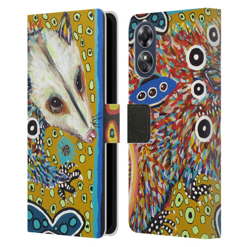 Mad Dog Art Gallery Animals Possum Leather Book Wallet Case Cover For OPPO A17