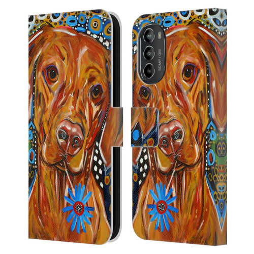 Mad Dog Art Gallery Dogs 2 Viszla Leather Book Wallet Case Cover For Motorola Moto G82 5G
