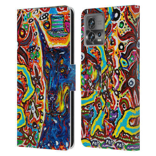 Mad Dog Art Gallery Dog 5 Doberman Leather Book Wallet Case Cover For Motorola Moto Edge 30 Fusion