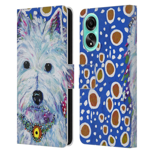 Mad Dog Art Gallery Dogs Westie Leather Book Wallet Case Cover For OPPO A78 5G