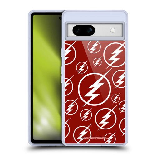 The Flash TV Series Logos Pattern Soft Gel Case for Google Pixel 7a