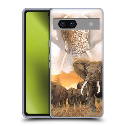 Graeme Stevenson Wildlife Elephants Soft Gel Case for Google Pixel 7a