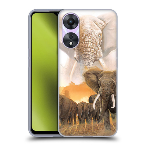 Graeme Stevenson Wildlife Elephants Soft Gel Case for OPPO A78 4G