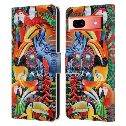 Graeme Stevenson Assorted Designs Birds 2 Leather Book Wallet Case Cover For Google Pixel 7a