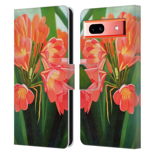Graeme Stevenson Assorted Designs Flowers 2 Leather Book Wallet Case Cover For Google Pixel 7a