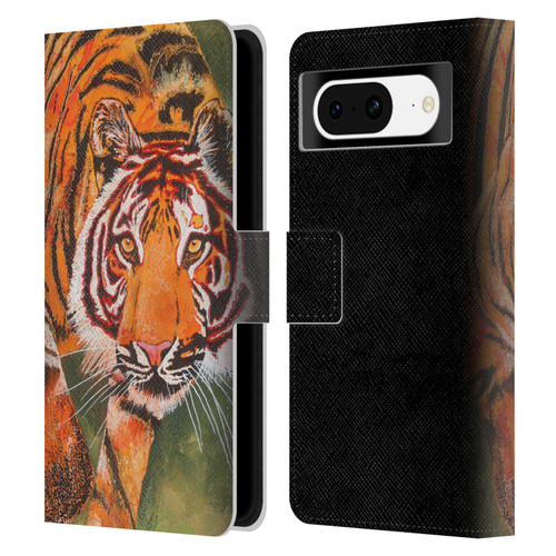 Graeme Stevenson Assorted Designs Tiger 1 Leather Book Wallet Case Cover For Google Pixel 8