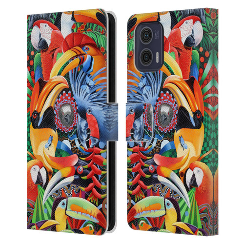 Graeme Stevenson Assorted Designs Birds 2 Leather Book Wallet Case Cover For Motorola Moto G73 5G