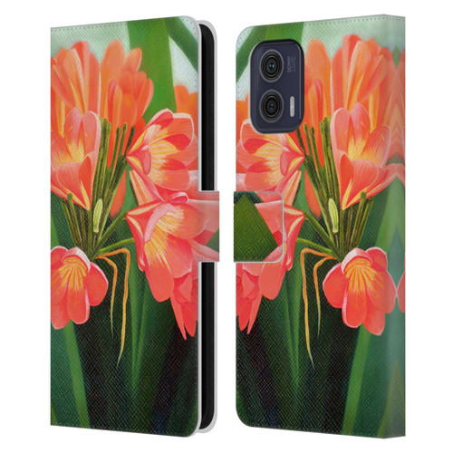 Graeme Stevenson Assorted Designs Flowers 2 Leather Book Wallet Case Cover For Motorola Moto G73 5G