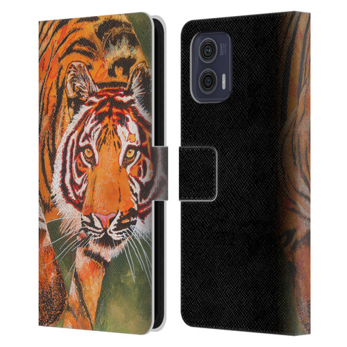 Graeme Stevenson Assorted Designs Tiger 1 Leather Book Wallet Case Cover For Motorola Moto G73 5G