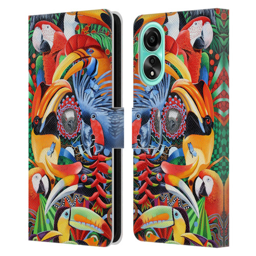 Graeme Stevenson Assorted Designs Birds 2 Leather Book Wallet Case Cover For OPPO A78 4G