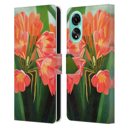 Graeme Stevenson Assorted Designs Flowers 2 Leather Book Wallet Case Cover For OPPO A78 4G