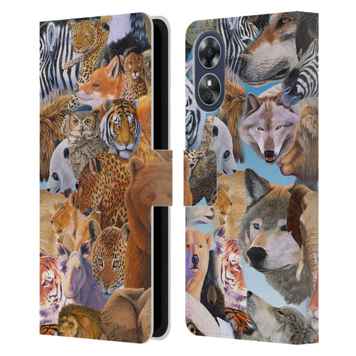 Graeme Stevenson Wildlife Animals Leather Book Wallet Case Cover For OPPO A17