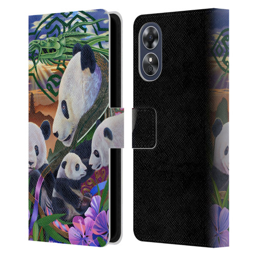 Graeme Stevenson Wildlife Pandas Leather Book Wallet Case Cover For OPPO A17