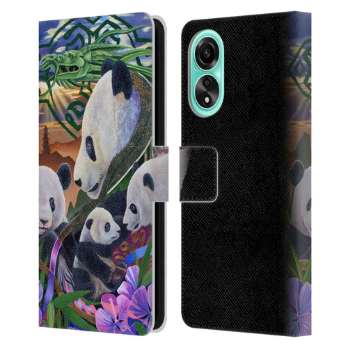 Graeme Stevenson Wildlife Pandas Leather Book Wallet Case Cover For OPPO A78 4G