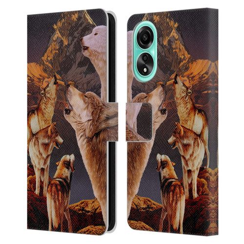 Graeme Stevenson Wildlife Wolves 2 Leather Book Wallet Case Cover For OPPO A78 4G