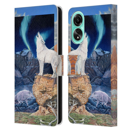 Graeme Stevenson Wildlife Wolves 3 Leather Book Wallet Case Cover For OPPO A78 4G