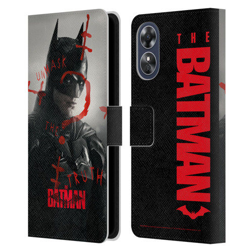 The Batman Posters Unmask The Truth Leather Book Wallet Case Cover For OPPO A17