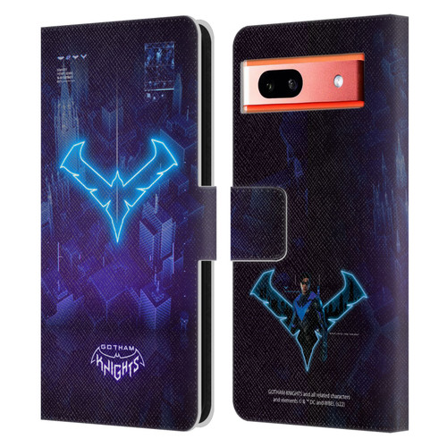 Gotham Knights Character Art Nightwing Leather Book Wallet Case Cover For Google Pixel 7a