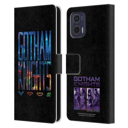 Gotham Knights Character Art Logo Leather Book Wallet Case Cover For Motorola Moto G73 5G
