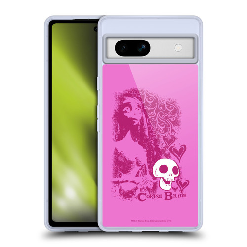 Corpse Bride Key Art Pink Distressed Look Soft Gel Case for Google Pixel 7a