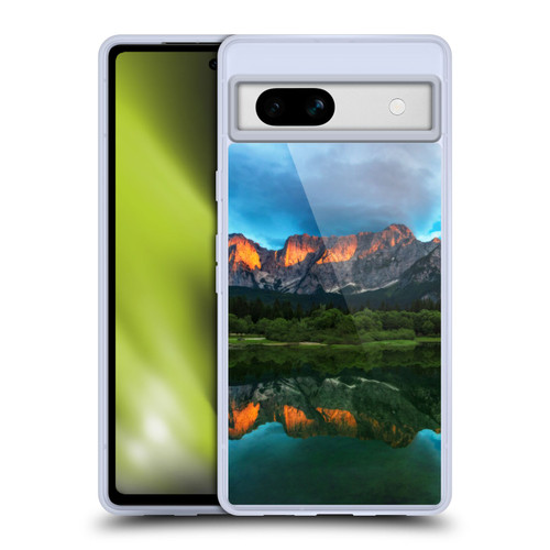Patrik Lovrin Magical Lakes Burning Sunset Over Mountains Soft Gel Case for Google Pixel 7a