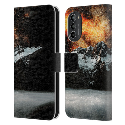 Patrik Lovrin Dreams Vs Reality Burning Galaxy Above Mountains Leather Book Wallet Case Cover For Motorola Moto G82 5G