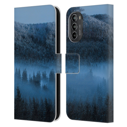 Patrik Lovrin Magical Foggy Landscape Magical Fog Over Snowy Forest Leather Book Wallet Case Cover For Motorola Moto G82 5G