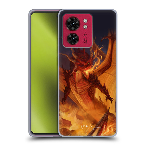 Piya Wannachaiwong Dragons Of Fire Dragonfire Soft Gel Case for Motorola Moto Edge 40