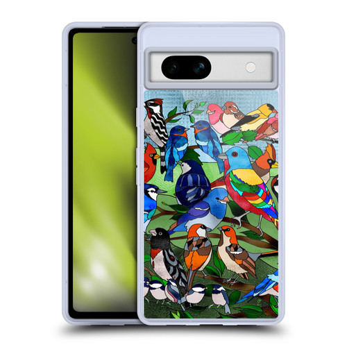 Suzan Lind Birds Stained Glass Soft Gel Case for Google Pixel 7a