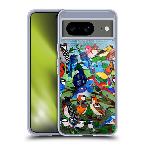 Suzan Lind Birds Stained Glass Soft Gel Case for Google Pixel 8