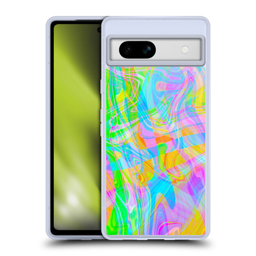Suzan Lind Marble Abstract Rainbow Soft Gel Case for Google Pixel 7a