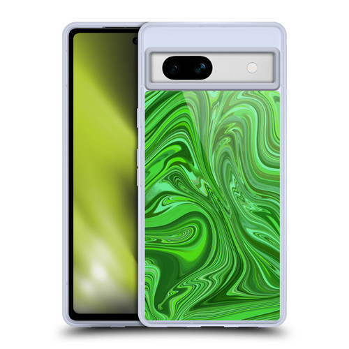 Suzan Lind Marble Emerald Green Soft Gel Case for Google Pixel 7a