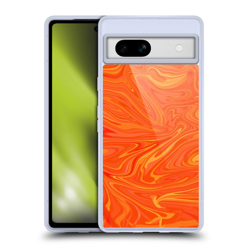 Suzan Lind Marble 2 Honey Orange Soft Gel Case for Google Pixel 7a