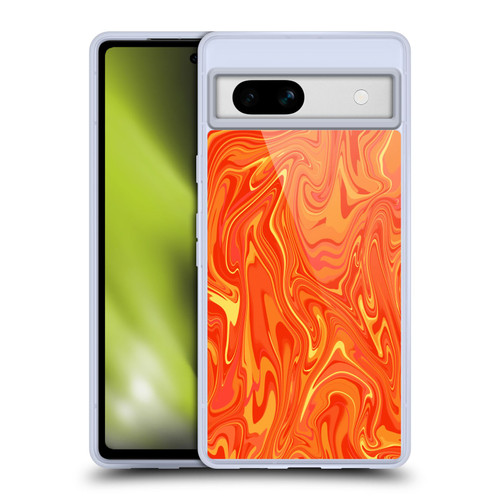 Suzan Lind Marble 2 Orange Soft Gel Case for Google Pixel 7a