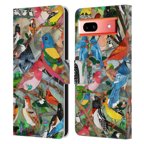 Suzan Lind Birds Medley 2 Leather Book Wallet Case Cover For Google Pixel 7a