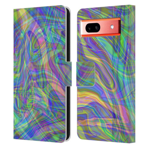 Suzan Lind Colours & Patterns Iridescent Abstract Leather Book Wallet Case Cover For Google Pixel 7a