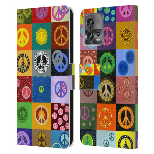 Suzan Lind Colours & Patterns Peace Quilt Leather Book Wallet Case Cover For Motorola Moto Edge 30 Fusion