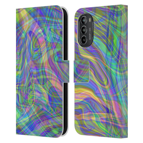 Suzan Lind Colours & Patterns Iridescent Abstract Leather Book Wallet Case Cover For Motorola Moto G82 5G