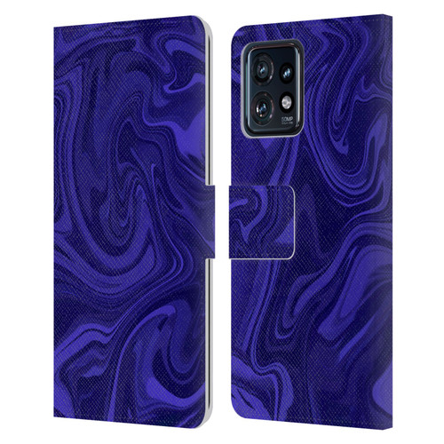 Suzan Lind Marble Indigo Leather Book Wallet Case Cover For Motorola Moto Edge 40 Pro
