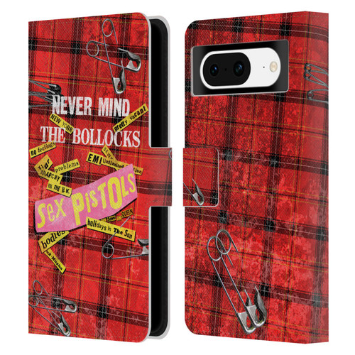 Sex Pistols Band Art Tartan Print Song Art Leather Book Wallet Case Cover For Google Pixel 8