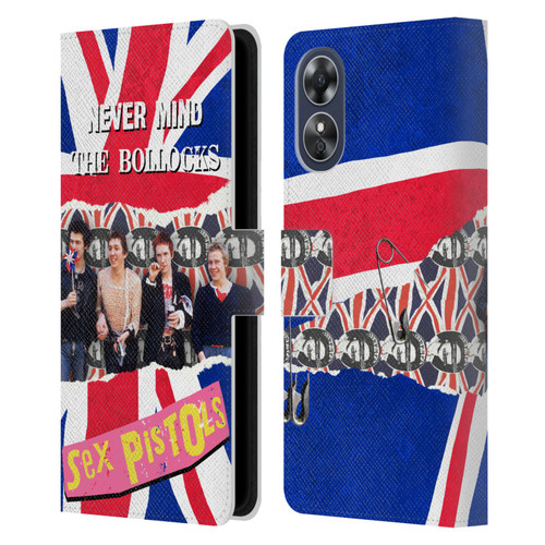 Sex Pistols Band Art Group Photo Leather Book Wallet Case Cover For OPPO A17